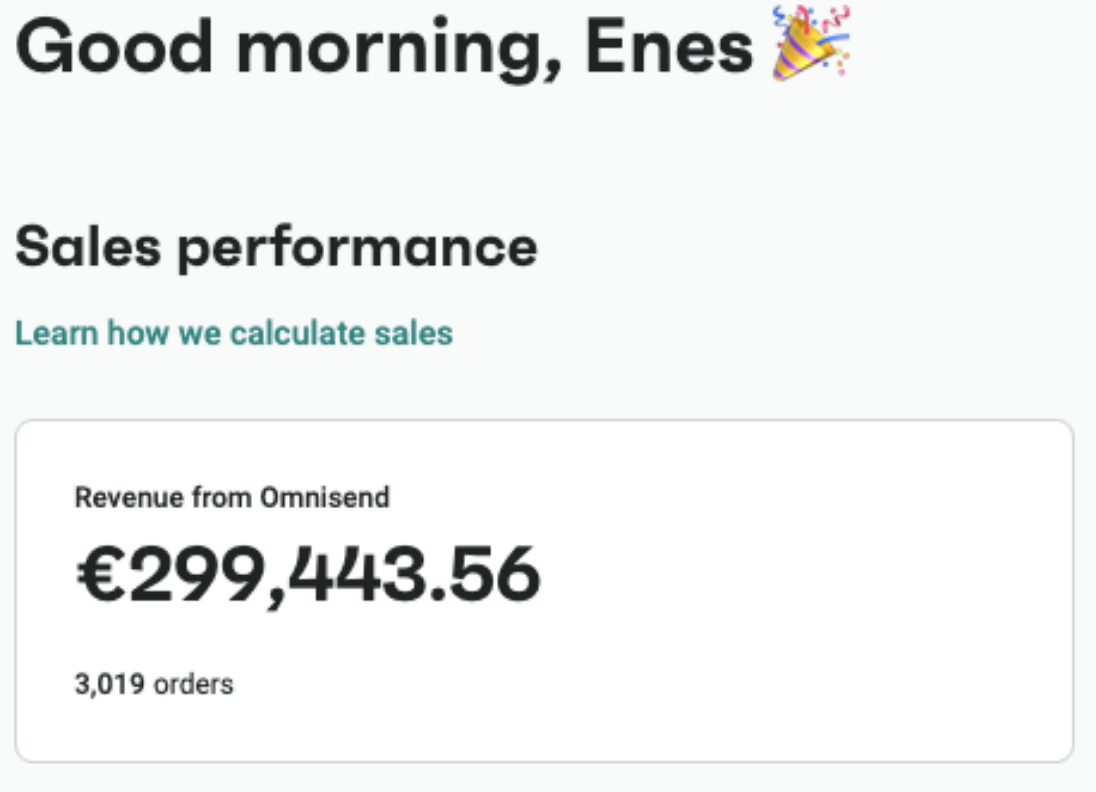 Health shop email revenue 299K EUR