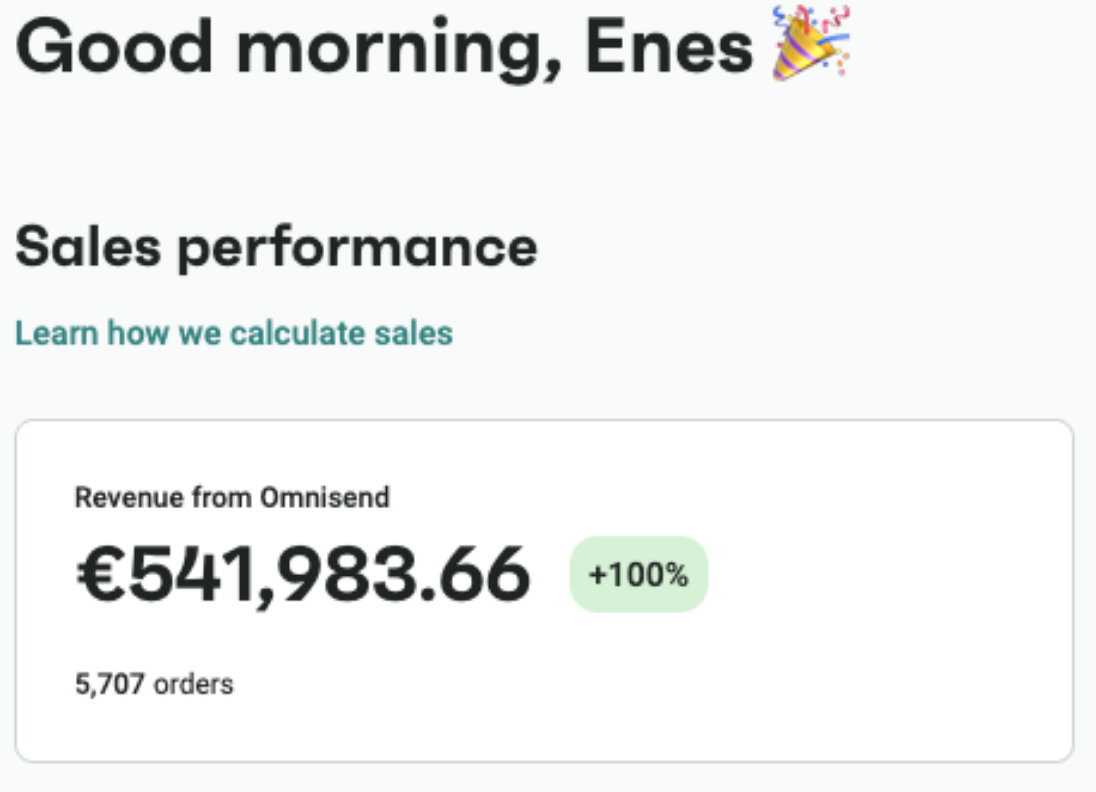 Health shop email revenue 541K EUR