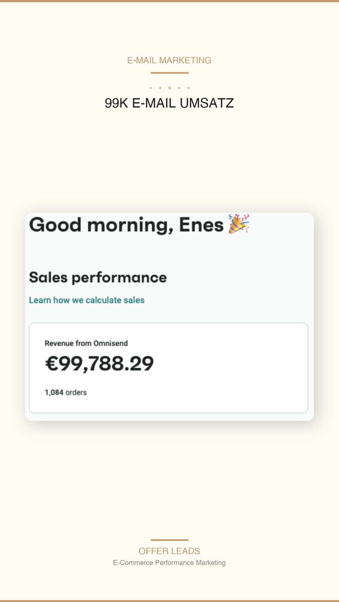 Stories format email revenue 99K